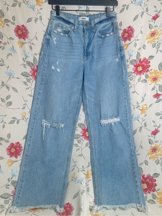 Just Black Denim Denim - JBD | Just Black Denim | Women's Light Blue Distressed Straight-Leg Jeans | 25